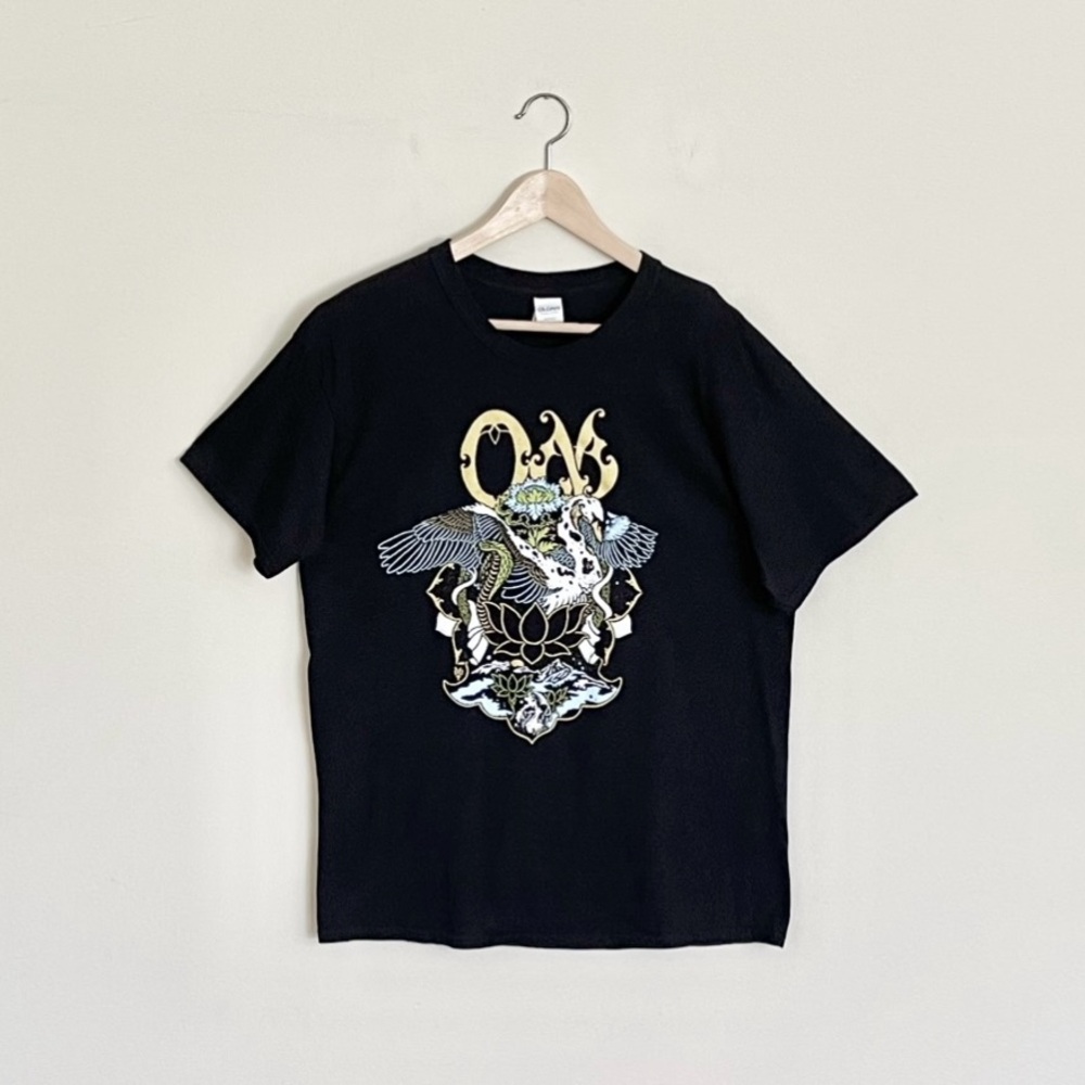 OM 2016 Tour Swan Graphic Black Stoner Metal Band Concert T Shirt Adult Large